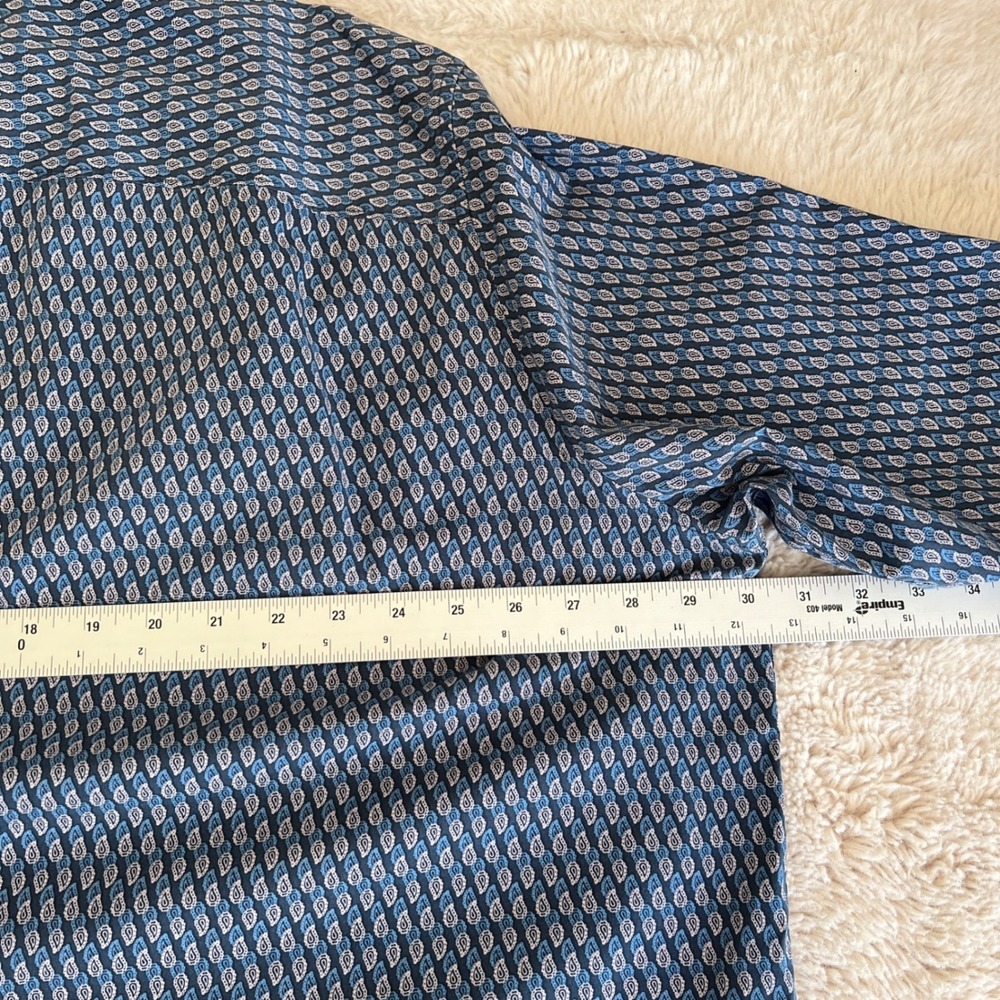 Indie Skater Grunge Paisley Oversized Shirt Button Up Long Sleeve‎ Dad Blue XXL - Picture 7 of 8